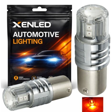 2x AMPOULES PR21/5W 12-LED ROUGE Super Canbus 350Lms XENLED 21W - PALLADIUM - BAW15D