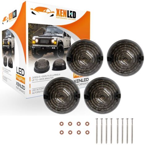 Clignotants latéraux LED Land Rover 1, série 2, série 2A, série 3 Defender 90/110, 4 pièces - NOIRS