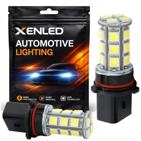 2 x Ampoules 18 LED SMD - P13W - Blanc - 12V Ampoule de feux de jour LED - Blanc (1/5)