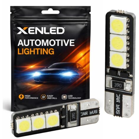 AMPOULE 6 LEDS SMD CANBUS - T10 W5W 12V - Blanc Lampe veilleuse voiture (1/5)