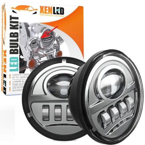 Phares LED auxiliaires 4.5" Harley Davidson 34W - Glide / Fat Boy - Homologué - Chrome - La paire (1/5)