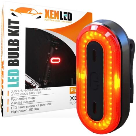 Mini Feux Arrière LED Vélo Level3, Rechargeable USB , étanche, 6 modes - Fixation Cadre + Clips