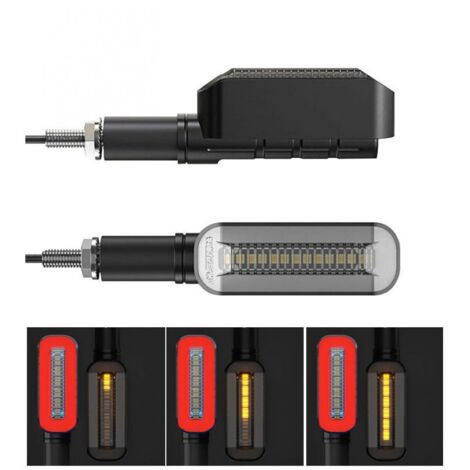 Pack de 2 Clignotants + Stop LED défilant Moto séquentielle STS4 (1/5)