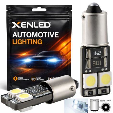 2 x AMPOULES 4 LEDS SMD CANBUS - H6W BAX9S Anti Erreur au tableau de bord - Blanc 12V (1/5)