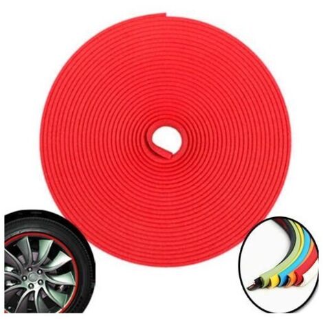 Liseret 3D autocollant pour 4 jantes - 8m - ROUGE (1/3)