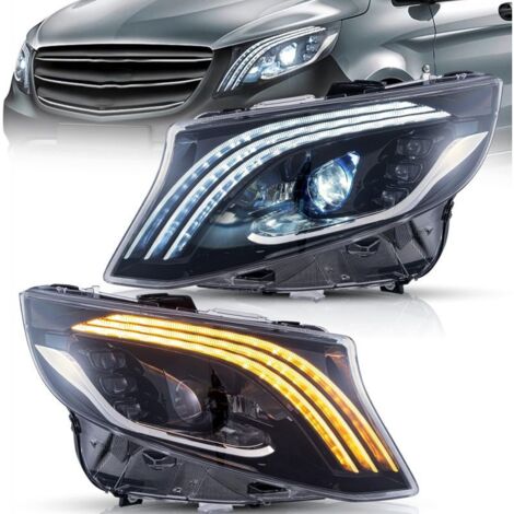 2x PHARES Avant LED MERCEDES Vito W447 16-23 - Full LED Défilant - Plug & play