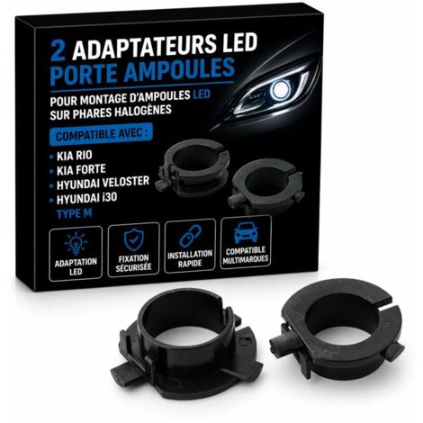 2 Adaptateurs LED Porte Ampoules Kia Rio, Forte / Hyundai Veloster i30 - Type M (1/5)