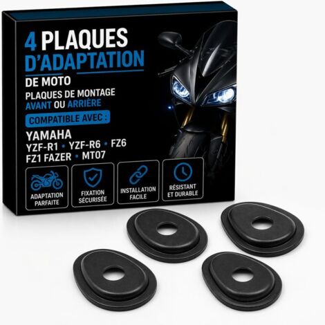 4x Plaque d'adaptation de moto, plaques de montage avant ou arrière pour Yamaha YZF-R1 YZF-R6 FZ6 FZ1 Fazer MT07 (1/5)