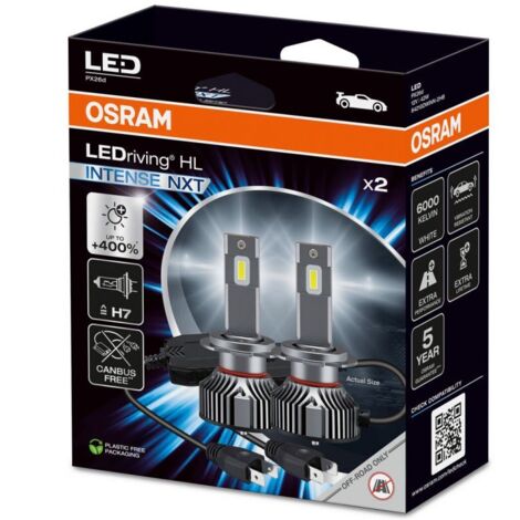 Ampoules H7 LED OSRAM INTENSE NEXT LEDriving HL 64210DWINN-2HFB - Garantie 5 ans 6000K +400% LA PAIRE