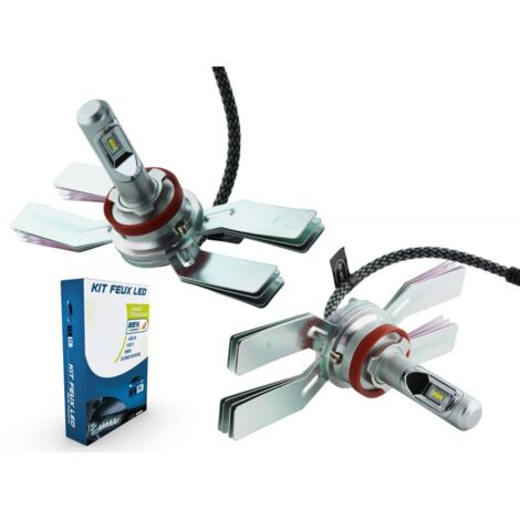 Kit Ampoules LED H11 12G 60W 5500Lms 6000K Premium LED - Lamelles (1/3)