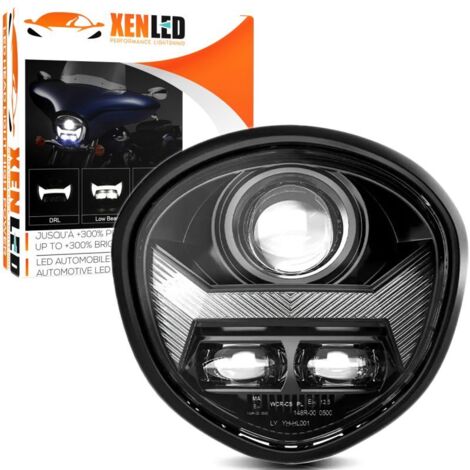 Phare LED pour moto Yamaha V STAR 1300 avec feux de croisement/route et feux de jour - Homologué (1/5)