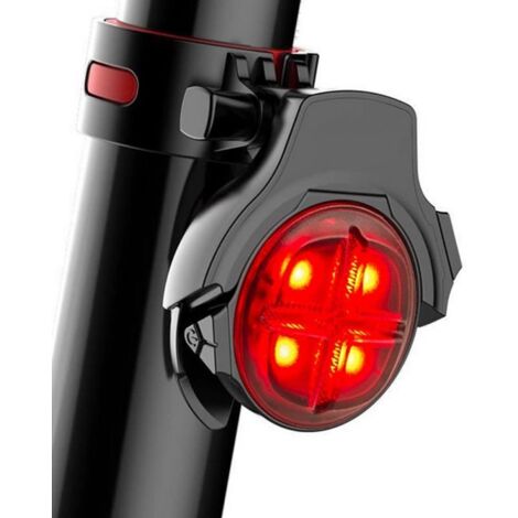 Feu Arrière LED Vélo, T003, Détection de freinage automatique, étanche, USB - Fixation Cadre
