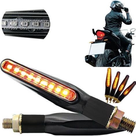 Clignotants LED NIGHTX BLADE - Séquentiels Moto Ultra-Fins Homologués E24 – 12V Universel - La paire