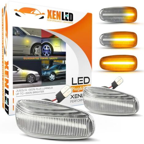 Clignotants latéraux LED défilants Mercedes Vito, Classe E, Sprinter W210 W202 W208 R170 Vito W638 - Version clair - la paire -