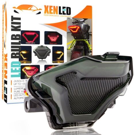 Yamaha Feux arrière Stop/Veilleuses + Clignotants + Plaque LED - YZF R3 R25 Y15ZR MT07 FZ07 LC150 MT03 MT25 - Homologué
