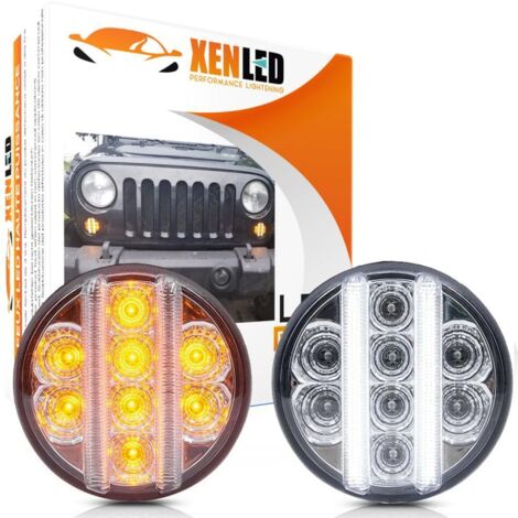 Clignotants + Feux de jour LED Jeep Wrangler JK (07-18) - Claire - LED Verticales (1/5)