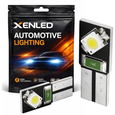 AMPOULE 2 LEDS CANBUS BLANC - T10 W5W - 5500K - Haute puissance - Compatible ODB - L'unité (1/5)