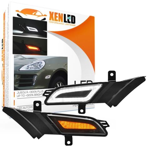 2x Clignotants latéraux LED + Feux de jour LED Porsche Cayenne (2007-2010) - Version Fumée - La paire (1/5)