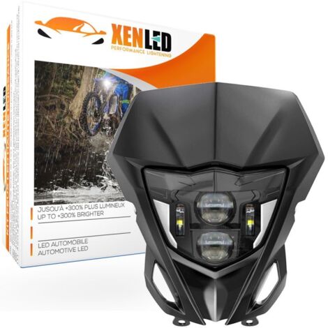 Phare à LED Yamaha WR250F WR250R WR450F YZ250F YZ450F YZ TTR WR FX MX IP67 étanche canbus 84W Réel - XENLED - 4900Lms (1/5)