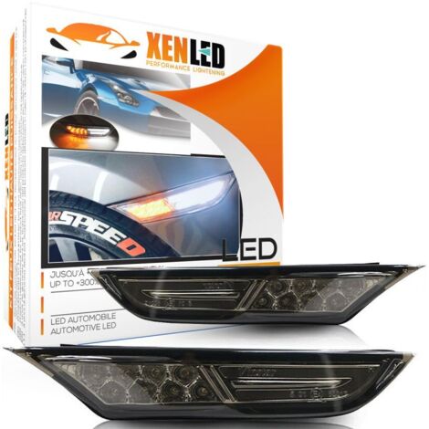 Clignotant latéraux LED Nissan GTR R35 2007 à 2021 + Feux de jour LED - Version Fumée - Plug&Play - Répétiteur - Homologué ECE (1/5)