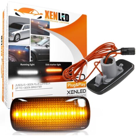 2x Clignotants LED Chrysler 200, 300, Sebring, Town et Country / Dodge Charger / JEEP - Version Fumée + Feux de jour Blanc (1/5)
