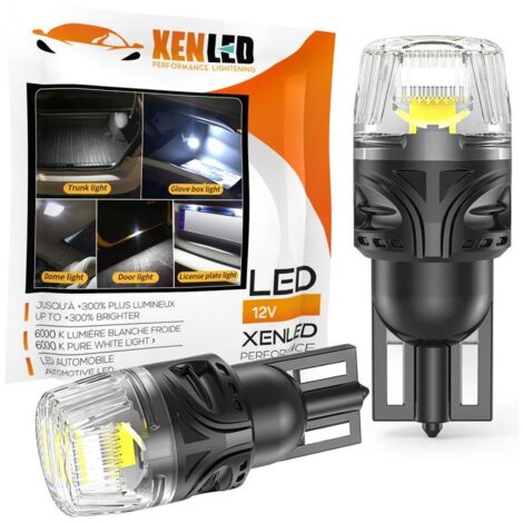 2 AMPOULES LED T10 W5W XENLED Black-Serie - Angle 360° - 200lms - 1,2W - 12V - 6500K (1/5)