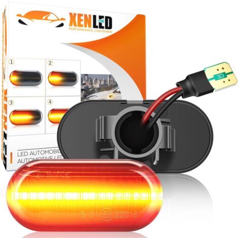 Clignotants Répétiteurs Fumés LED DYNAMIQUE DÉFILANT Renault Clio 1 & 2, Megane, Kangoo, Laguna, Twingo - Homologué ECE
