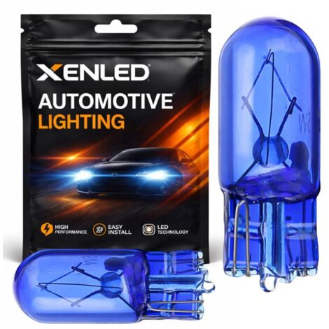 2 x ampoules W5W HOD Blanche Pure 6000K - Ergots T10 - ampoule halogène 5W 12V