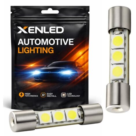 2 x Ampoules Navette SLIM - 3 LEDS 31mm - mirroir LED - Lampe de voiture 12V