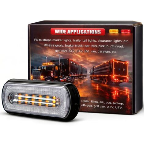 Feu de gabarit LED Xenled Halo Ring – Double Fonction Avertissement Flash Orange & Position Rouge - Homologué ECE R148