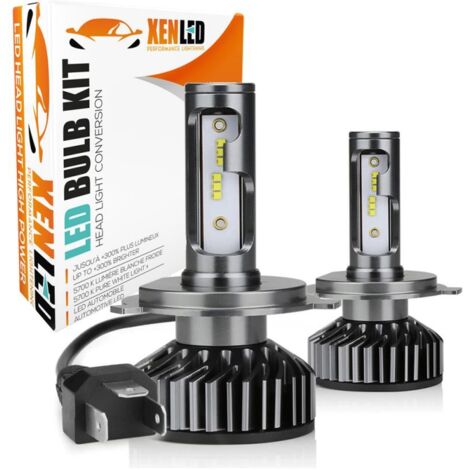 Kit AMPOULES H4 bi-LED Ventilées FF2 - 5000/6000Lms - 6000°K - Taille Mini Lampe de voiture LED (1/5)