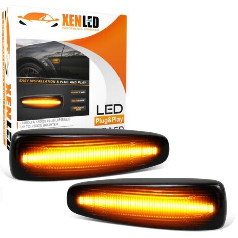 Répétiteurs latéraux LED Mitsubishi pour Lancer 8, Evolution X, Outlander Sport et Mirage - Version fumée - la paire - Homologué (1/5)