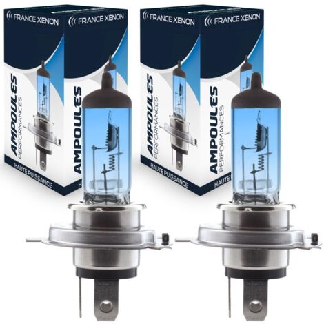 2 x Ampoules H4 60/55W 12V SUPER WHITE - FRANCE-XENON - Lampes halogène voiture