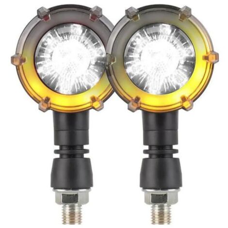 Clignotants + Feux de jour LED défilant Moto séquentielle BULLET V12B-W