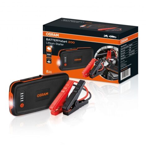 Osram – Booster de démarrage auto 6000 mAh – Courant 150 A – Pour moteurs essence jusqu'à 3L – Power Bank USB – Lampe LED – OBSL200