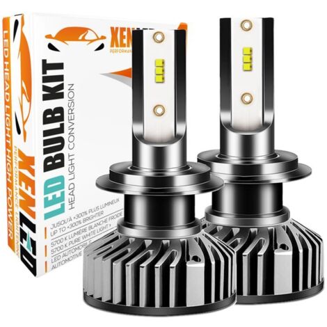 Kit AMPOULES H7 LED Ventilées FF2 - 5000Lms - 6000°K - Taille Mini Lampe de voiture LED (1/5)