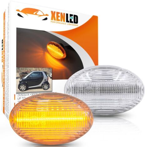 2x Clignotants LED Smart 450 452 / Brabus Fortwo, Mercedes Class A W168, Citan W415, Vito W639 W447 - Version Claire (1/5)