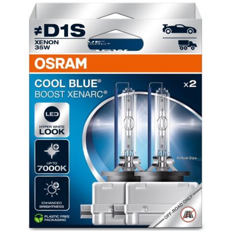 2x D1S OSRAM XENARC Cool Blue Boost, HID Lampe à décharge au xénon, 66140CBB-2HB, lumière hyper bleue, 85V, 35W (1/3)