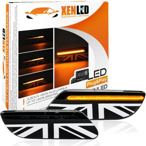Clignotants Répétiteurs latéraux dynamique LED style Union Jack britannique Mini Cooper F55 F56 F57 - Black Edition