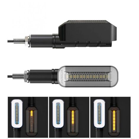 Pack de 2 Clignotants + Feux de jour LED défilant Moto séquentielle STS4 (1/5)