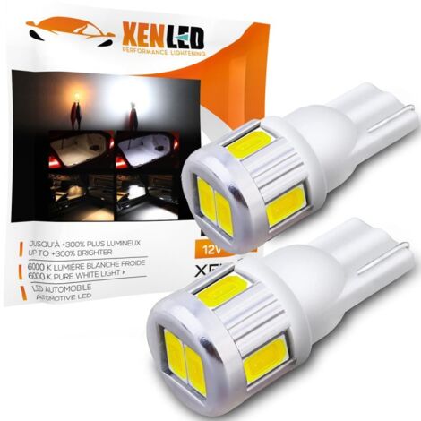 Ampoule 6 LED SG - W5W - Blanc - CANBUS sans erreur au tableau de bord (1/4)