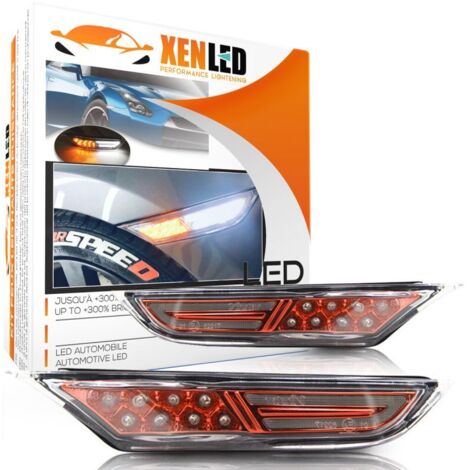 Clignotant latéraux LED Nissan GTR R35 2007 à 2021 + Feux de jour LED - Rouge Cerise - Plug&Play - Répétiteur (1/5)