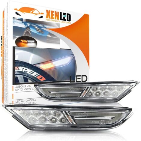 Clignotant latéraux LED Nissan GTR R35 2007 à 2021 + Feux de jour LED - Version Claire - Plug&Play - Répétiteur (1/5)