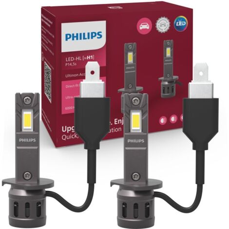 2x ampoules LED H1 Philips Ultinon Access U2500 - 11258U2500C2 - 13W 12V 1400Lms - P14,5s