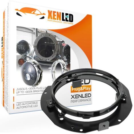 Entretoise d'adaptation Optique LED 7" - Aluminium - Phare Rond - Noir Satiné - Harley - Jeep JK - Bracket (1/5)