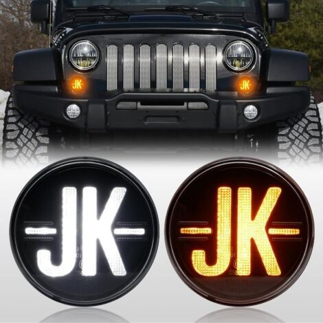 Clignotants + Feux de jour LED Jeep Wrangler JK (07-18) - Claire - LED LOGO JK - Plug&Play CANBUS (1/5)