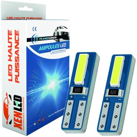 2 x Ampoules T5 W1.2W - LED SMD BLANC - Haute puissance - anti courant résiduel 12V plug&play (1/2)