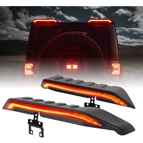 3ème feu stop LED fumé avec clignotants et design spoiler arrière pour Jeep Wrangler JK / JL 2007-2023 - Xenled (1/5)