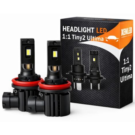 2x AMPOULES H11 LED Tiny2 ULTIMA +480% - 3600Lms réels 16W équivalent 50W CANBUS - XENLED - voiture moto - ratio 1:1 - plug&play