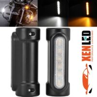 2 Clignotants + Feux de jour LED sur Crash Bar 1.25" - 2160LM - Version Noire - HV125 - XENLED